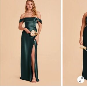 Birdy Grey Mia Shiny Satin Convertible Dress - Emerald